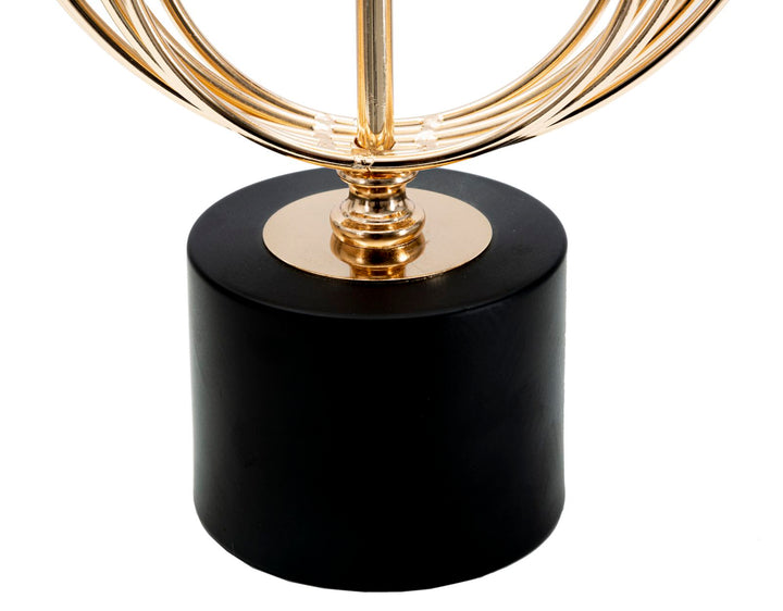 Glam bordlampe i guldfarve og sort, metal og stof – 22x5x65 cm