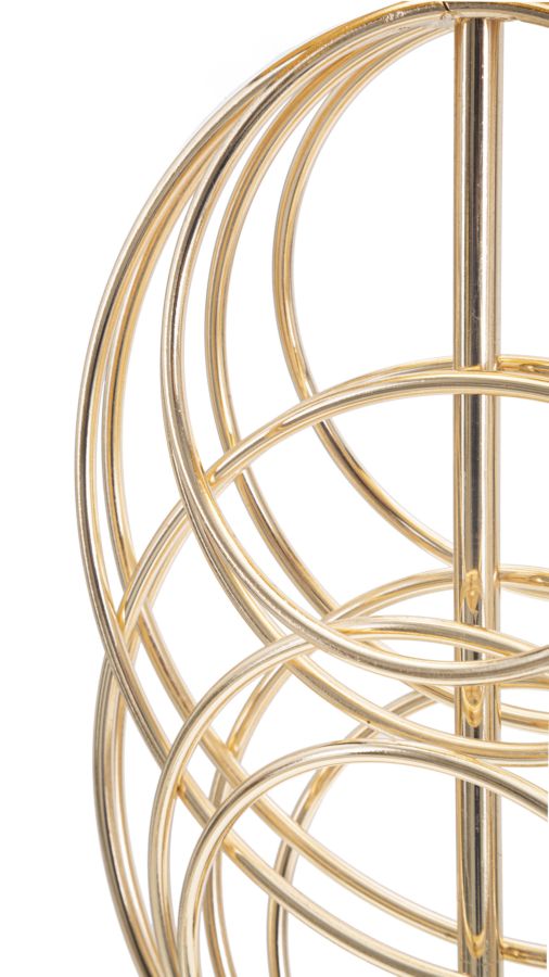 Glam bordlampe i guldfarve og sort, metal og stof – 22x5x65 cm