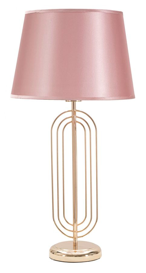 Glam bordlampe i pink, metal og stof  – 33x64 cm