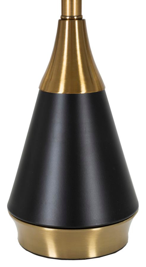 Glam bordlampe i guldfarve, metal og stof – 28x50 cm