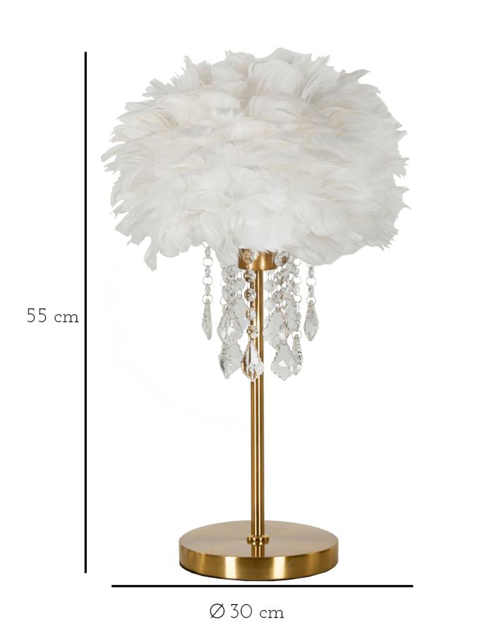 Glam bordlampe i jern og plast – 30x55 cm