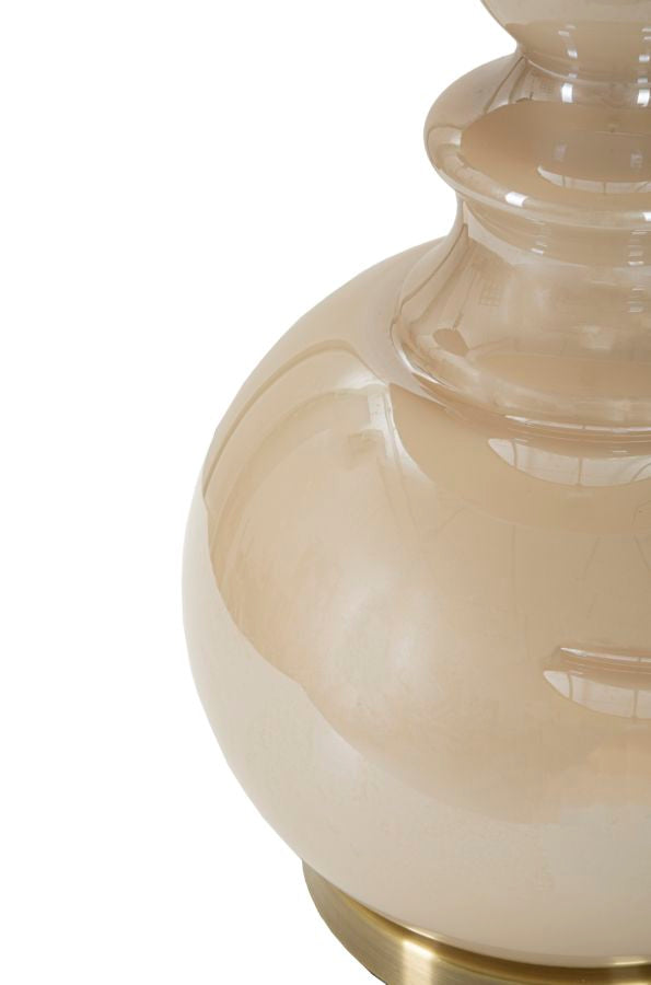 Bordlampe i glas, jern og stof – 37x5x61 cm