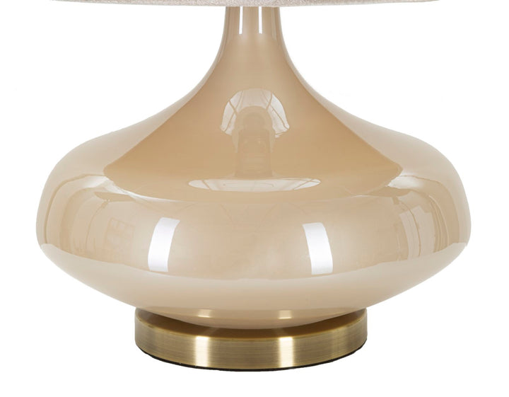 Bordlampe i glas, jern og stof – 35x50x5 cm