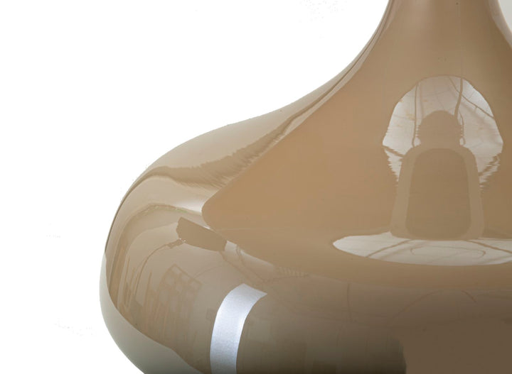 Bordlampe i glas, jern og stof – 35x50x5 cm