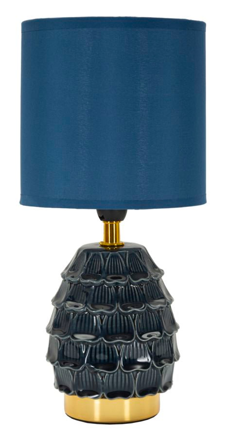 Moderne bordlampe i keramik, jern and stof – 15x30x5 cm