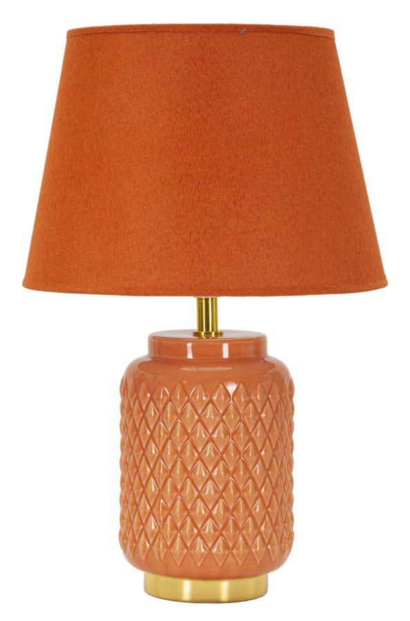 Bordlampe i keramik, orange – 28x44 cm