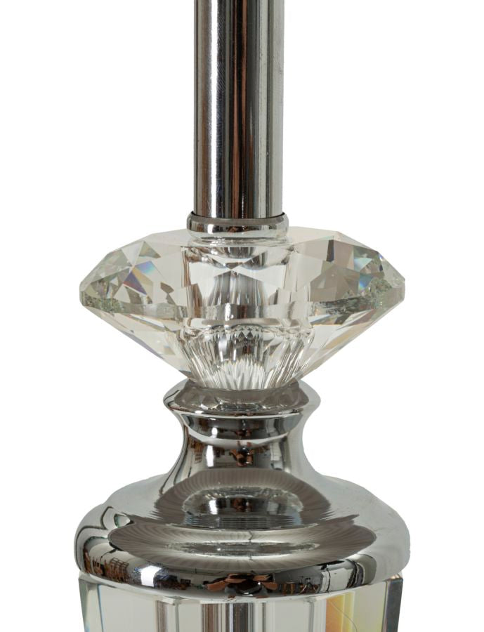 Glam bordlampe i sølvfarve, metal, glas, stof – 30x56 cm