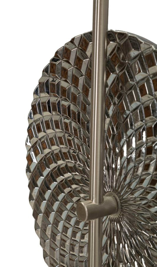 Glam lampe i sølv af glas og jern – 28x15x54 cm