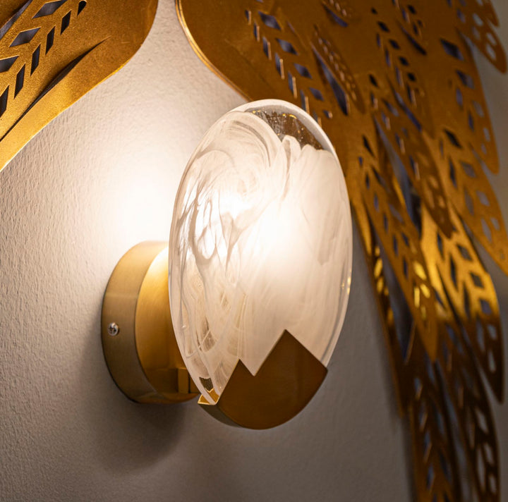 Glam lampe i glas og jern – 20x10 cm