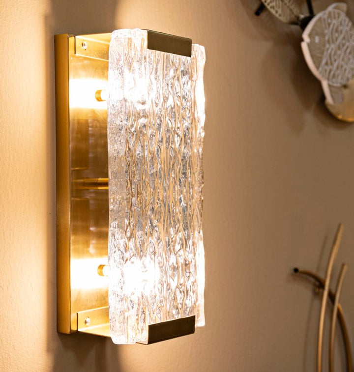 Glam lampe i glas og jern – 36x15x10 cm