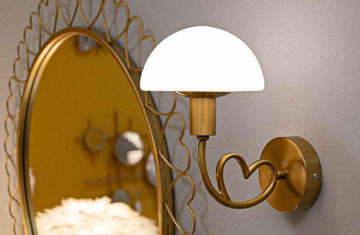 Glam lampe i glas og jern – 23x15x22 cm