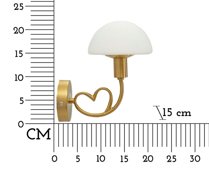 Glam lampe i glas og jern – 23x15x22 cm