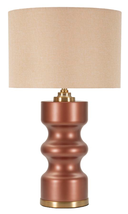 Glam bordlampe i guldfarve, glas, metal og stof – 40x5x69 cm