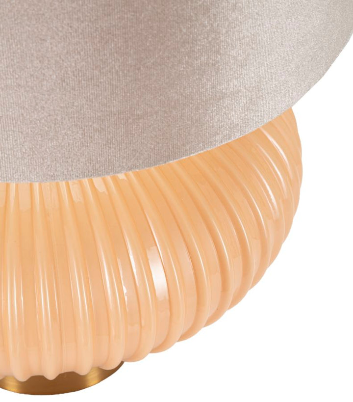 Glam bordlampe i guldfarve, glas, metal og stof – 33x49 cm