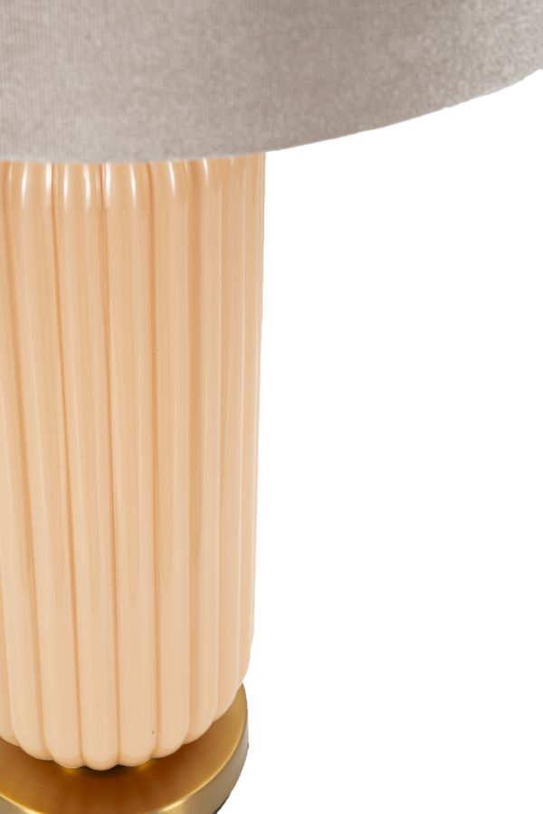 Glam bordlampe i guldfarve, glas, metal og stof – 35x64 cm