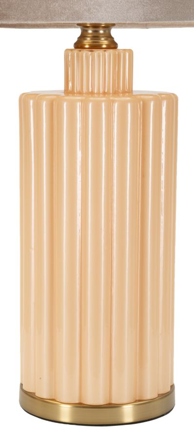 Glam bordlampe i guldfarve, glas,  metal og stof – 40x5 69x5 cm