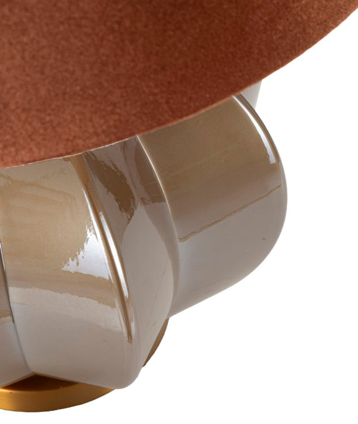 Glam bordlampe i guldfarve, glas, metal og stof – 40x5x57 cm