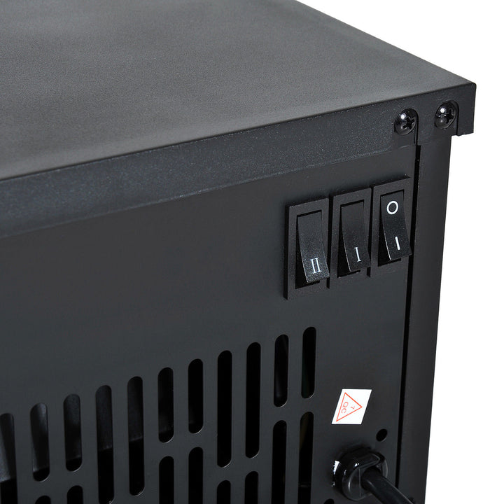 Elektrisk pejs elektrisk pejseovn fritstående pejs med flammeeffekt 600/1200w, metal, sort, 34x17x31 cm