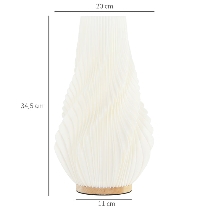 Smart bordlampe med app-styring, alexa-kompatibel, plastik, træ, hvid