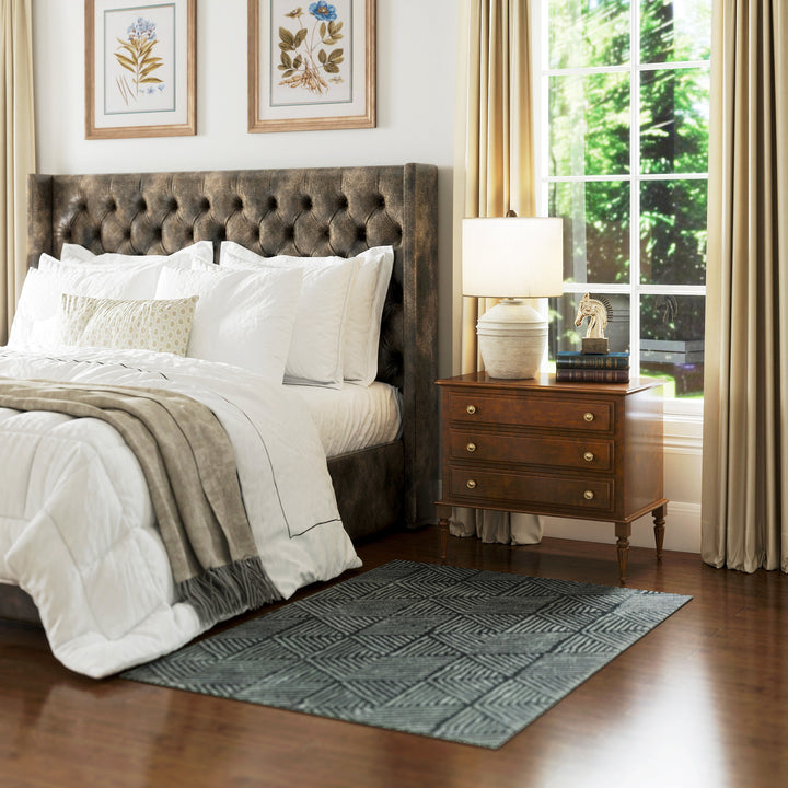 Tæppe stue tæppe i moderne stil, vaskbart tæppe 150 x 80 cm mørkegrå