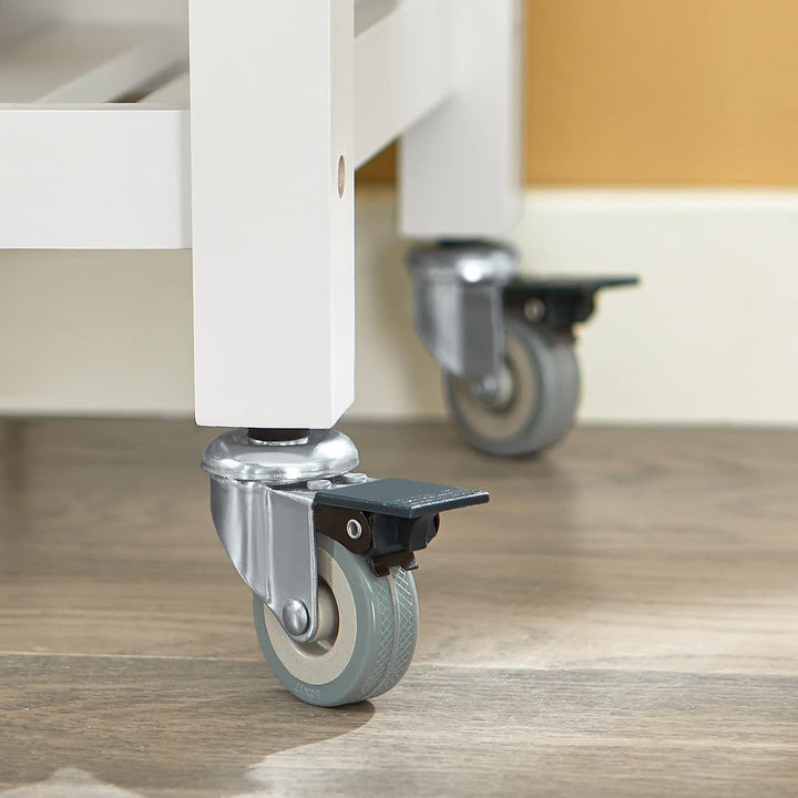 Elegant køkkenvogn i skandinavisk stil, B85 x D39 x H90 cm, hvid