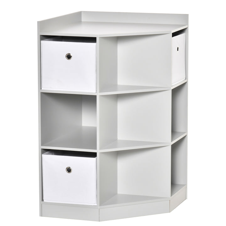 Opbevaringshylde til børn, 3 non-woven skuffer, mdf, anti-tip, grå
