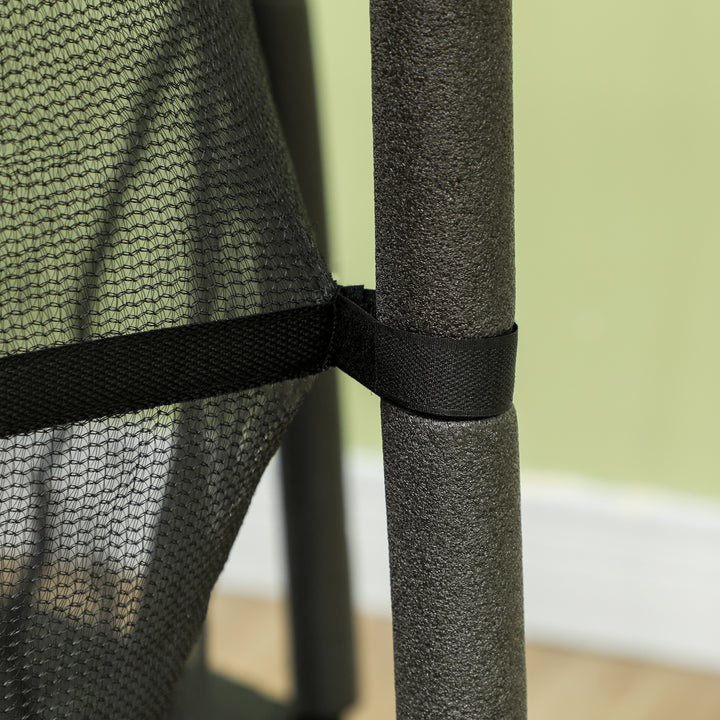 Børnetrampolin, 140 cm diameter, med sikkerhedsnet, til indendørs og udendørs brug, stål, plastik, lasteevne op til 50 kg, sort