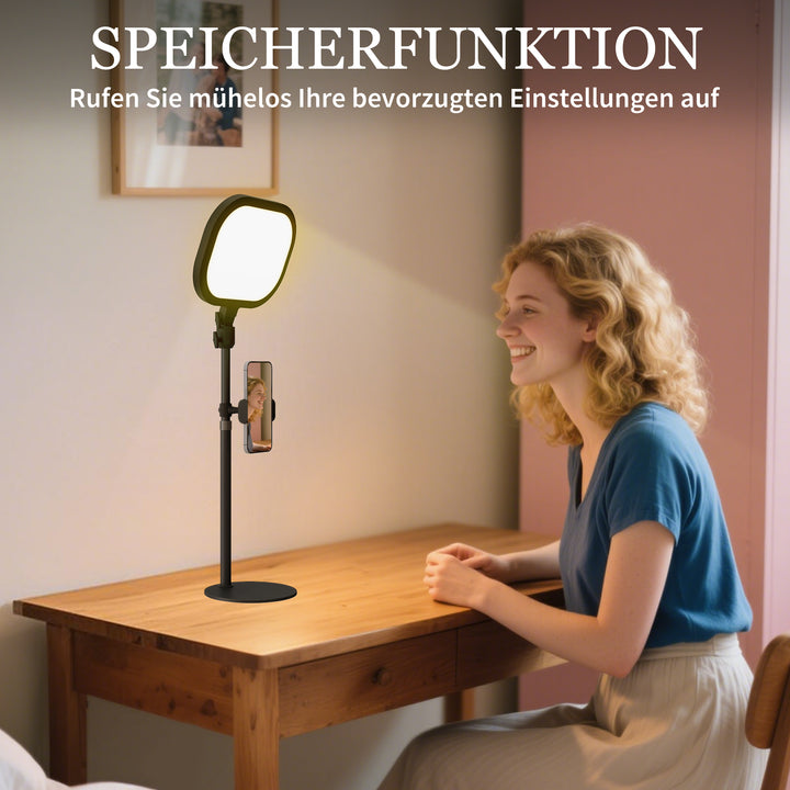 Led-sengelampe, 10 dæmpningsniveauer, 5 farver, hukommelsesfunktion, metal, sort