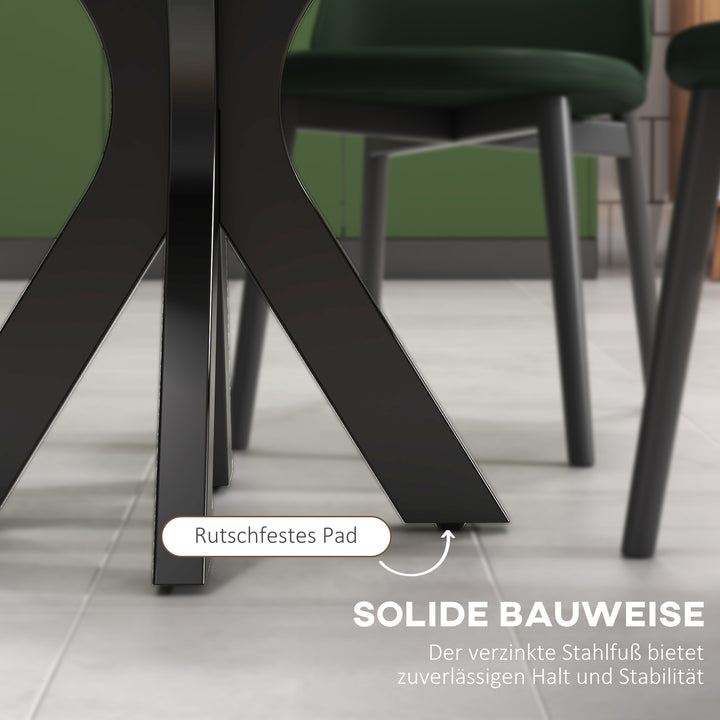 Barbord, rundt bord, hærdet glasplade, moderne design, 60 x 60 x 102 cm, sølv