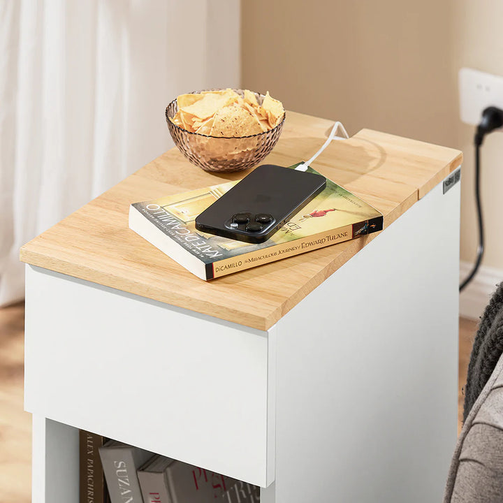 Minimalistisk sidebord i skandi-stil, L20xB40xH60 cm, hvid