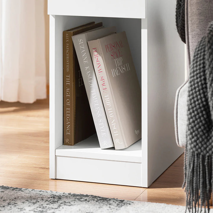 Minimalistisk sidebord i skandi-stil, L20xB40xH60 cm, hvid