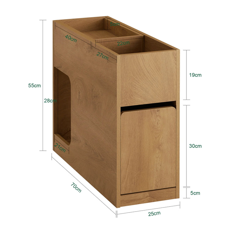 Fleksibelt opbevaringsbord - 70x25x55 cm - naturfarvet