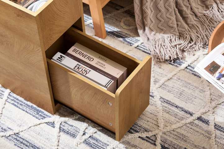 Fleksibelt opbevaringsbord - 70x25x55 cm - naturfarvet