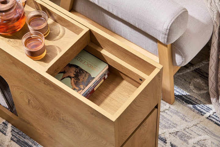 Fleksibelt opbevaringsbord - 70x25x55 cm - naturfarvet