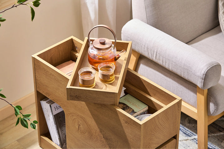 Fleksibelt opbevaringsbord - 70x25x55 cm - naturfarvet