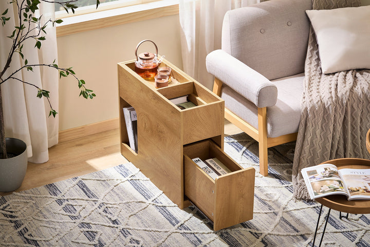 Fleksibelt opbevaringsbord - 70x25x55 cm - naturfarvet