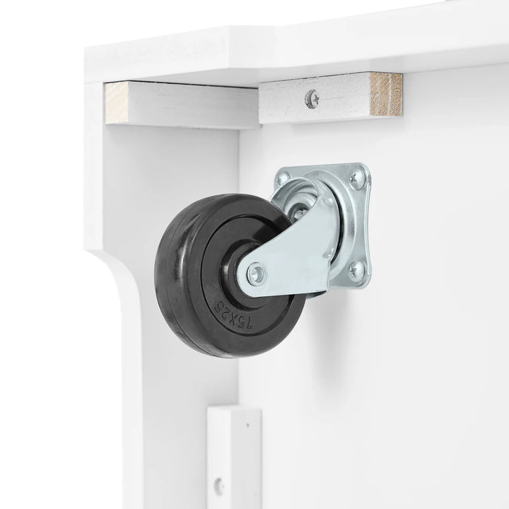 Få mere plads i køkkenet med denne fleksible køkkenø i hvid, B130 x D46-71 x H91 cm