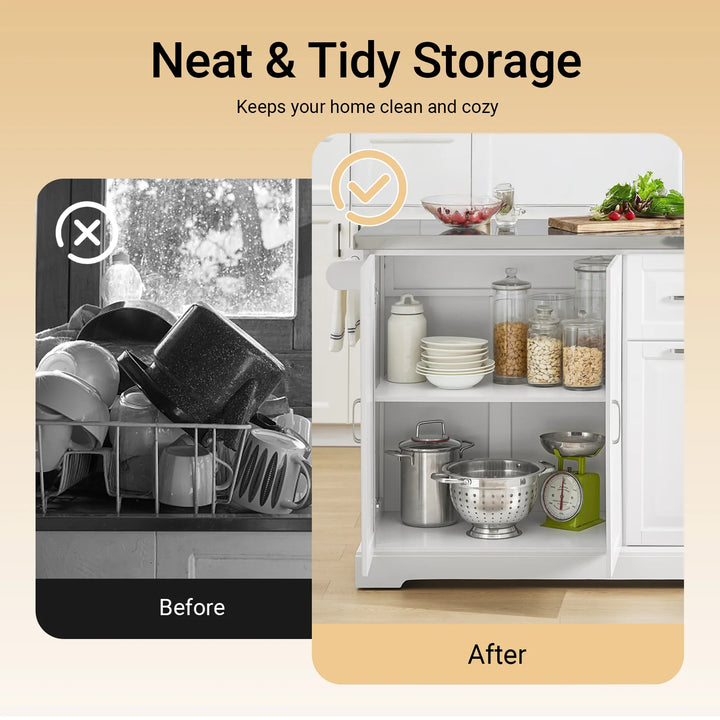 Få mere plads i køkkenet med denne fleksible køkkenø i hvid, B130 x D46-71 x H91 cm