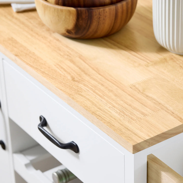 Få styr på køkkenet med denne elegante køkkenvogn i hvid (B92 x D42 x H87 cm)