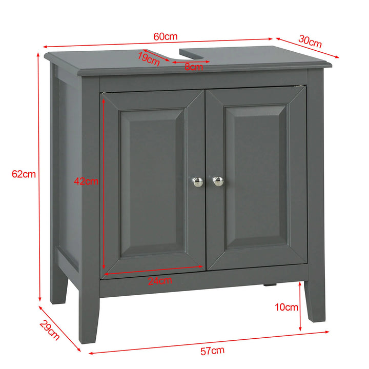 Underskab til håndvask, B60 x D30 x H62 cmm grå