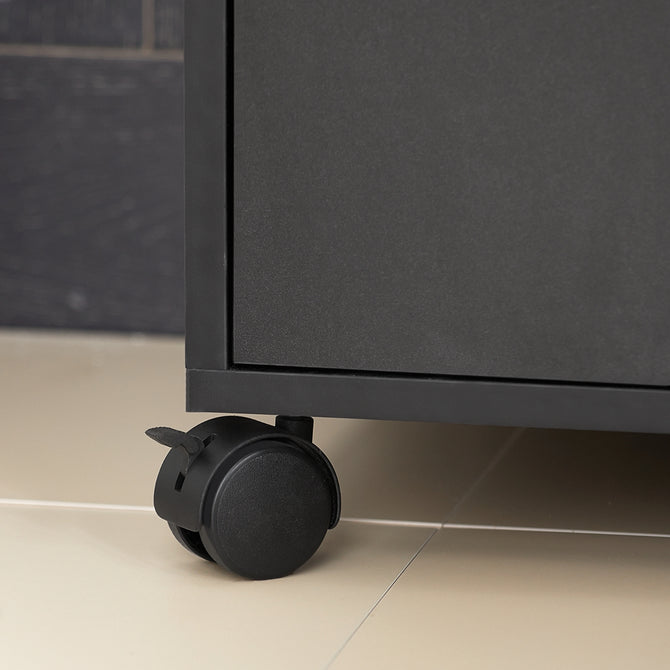 Skænk med hjul til køkkenet, 59x40x92 cm, sort