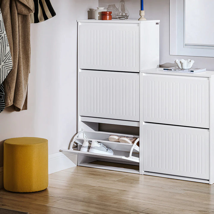Skoskab: Elegant og funktionelt opbevaring til dine sko, 61x26x120 cm, hvid