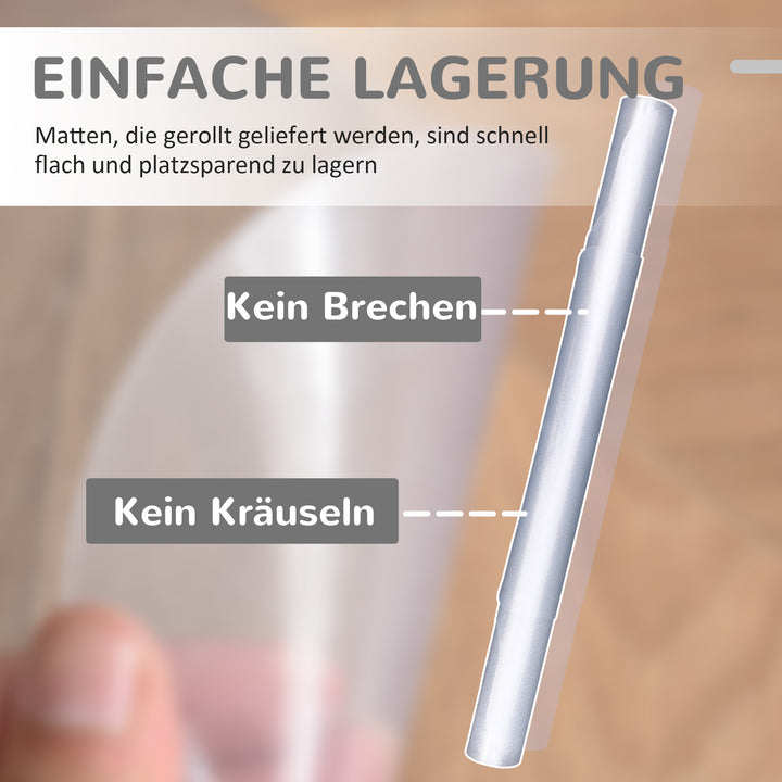 Stolemåtte til hårde gulve, 90 x 120 cm, skridsikre, transparente gulvmåtter til beskyttelse af træ og fliser, til kontor og hjem