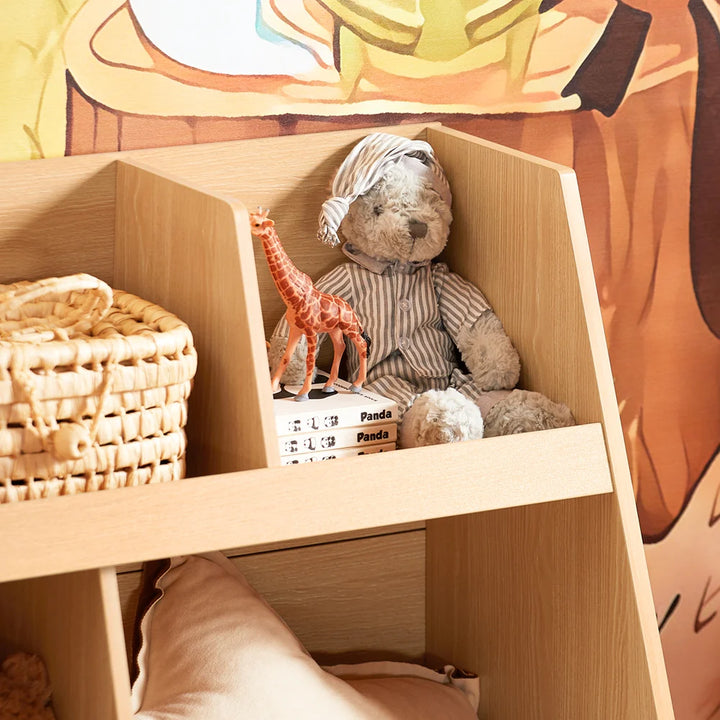 Bogreol til børneværelset, 37x78x87 cm, naturfarvet