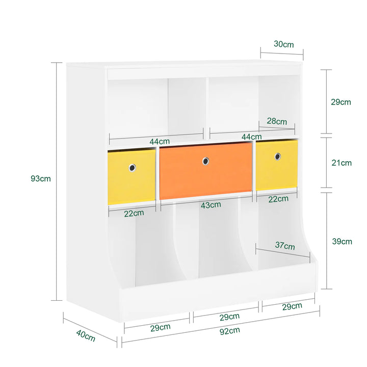 Montessori reol til børn, legetøjsreol, 92 x 40 x 93 cm, hvid