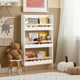 Montessori bogreol til børneværelset, 75x15x120 cm, hvid