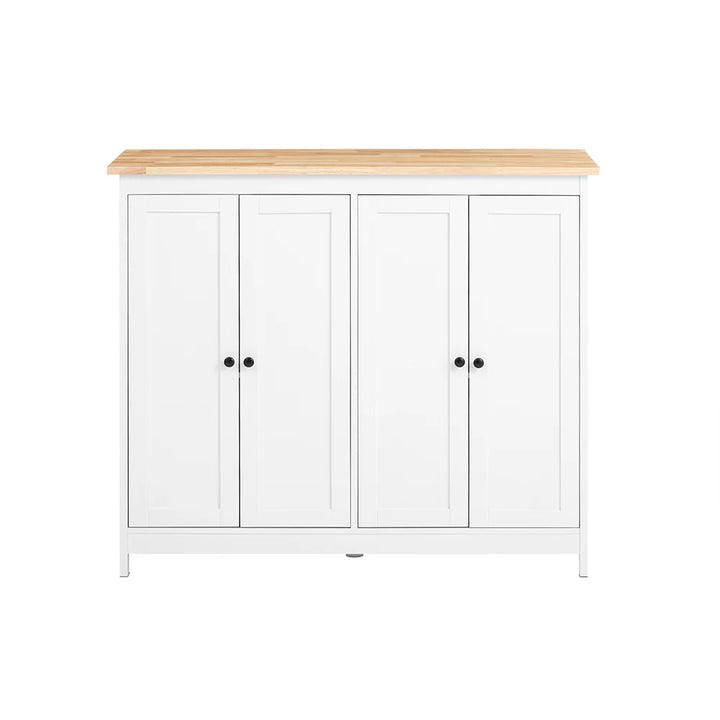 Moderne køkkenø med masser af opbevaringsplads, L107xB76xH92 cm, hvid