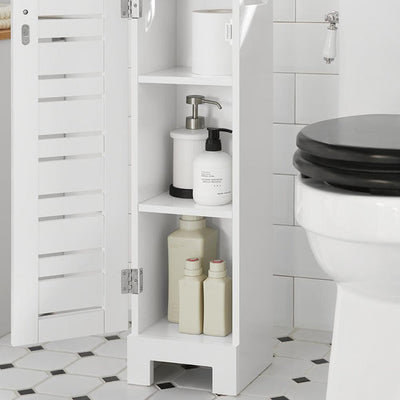 Badeværelsesskab til opbevaring af toiletpapir, hvid
