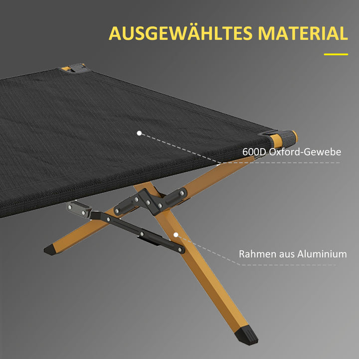 Sammenklappelig feltseng med bæretaske 196 x 64 x 45 cm gæsteseng op til 200 kg til udendørs campingrejser