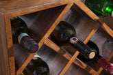 Vinreol i massivt træ, 40x40x25 cm, plads til 8 flasker, brun